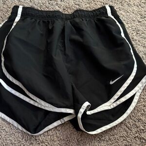 Nike Women's Black and White Athletic Shorts